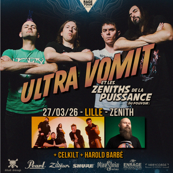 ULTRA VOMIT + CELKILT + HAROLD BARB&Eacute; - ZENITH DE LILLE - VEN. 27/03/2026 &agrave; 20H00