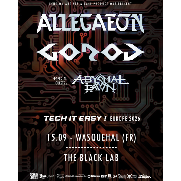 ALLEGAEON + GOROD + ABYSMAL DAWN - THE BLACK LAB, WASQUEHAL - MAR. 15/09/2026 &agrave; 20H00
